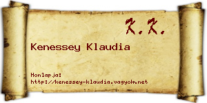 Kenessey Klaudia névjegykártya
