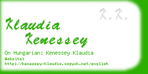 klaudia kenessey business card